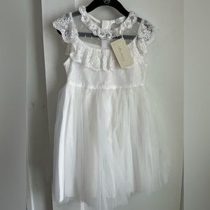 Trish Scully Dress Size 4 - white Special Occassion, lace with tulle over cotton